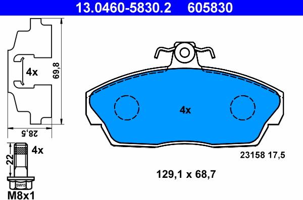 ATE 13.0460-5830.2 - Bremžu uzliku kompl., Disku bremzes www.autospares.lv