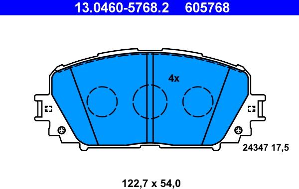 ATE 13.0460-5768.2 - Bremžu uzliku kompl., Disku bremzes autospares.lv