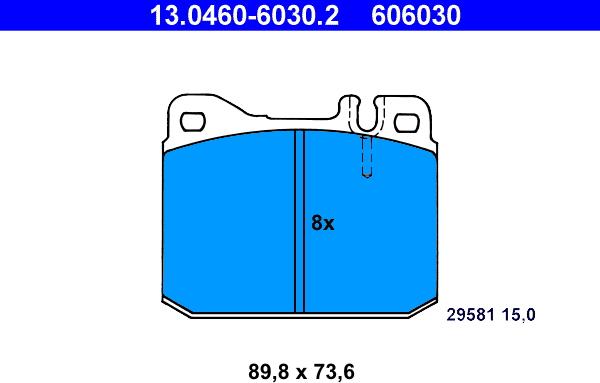 ATE 13.0460-6030.2 - Bremžu uzliku kompl., Disku bremzes autospares.lv