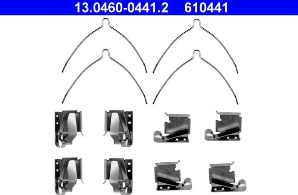 ATE 13.0460-0441.2 - Piederumu komplekts, Disku bremžu uzlikas www.autospares.lv