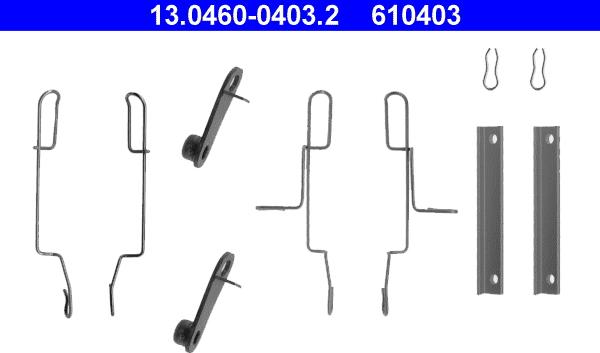 ATE 13.0460-0403.2 - Piederumu komplekts, Disku bremžu uzlikas autospares.lv