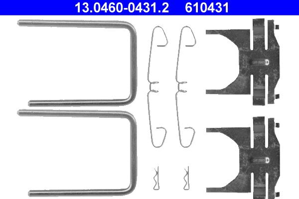 ATE 13.0460-0431.2 - Piederumu komplekts, Disku bremžu uzlikas autospares.lv