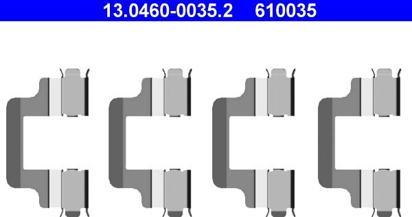 ATE 13.0460-0035.2 - Piederumu komplekts, Disku bremžu uzlikas autospares.lv