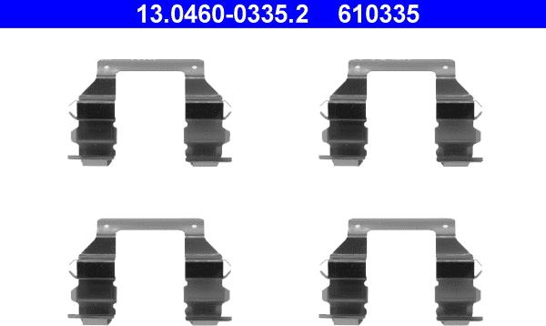 ATE 13.0460-0335.2 - Piederumu komplekts, Disku bremžu uzlikas www.autospares.lv