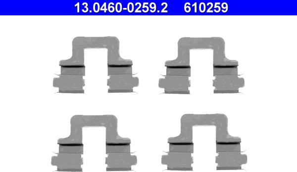 ATE 13.0460-0259.2 - Accessory Kit for disc brake Pads www.autospares.lv