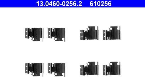 ATE 13.0460-0256.2 - Piederumu komplekts, Disku bremžu uzlikas autospares.lv