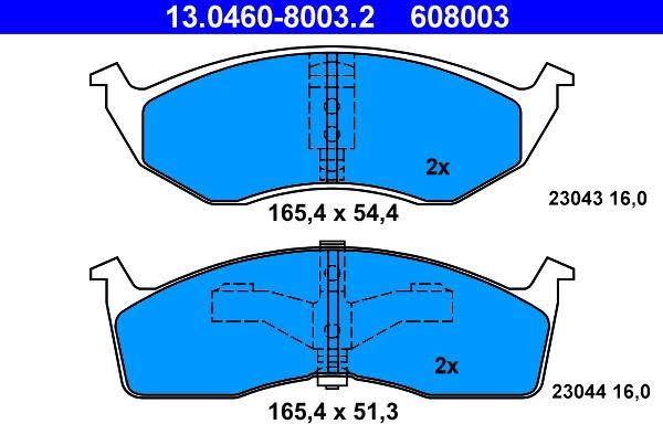 ATE 13.0460-8003.2 - Bremžu uzliku kompl., Disku bremzes autospares.lv