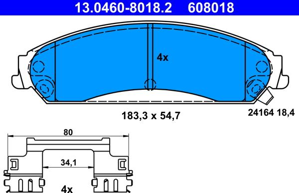 ATE 13.0460-8018.2 - Bremžu uzliku kompl., Disku bremzes www.autospares.lv