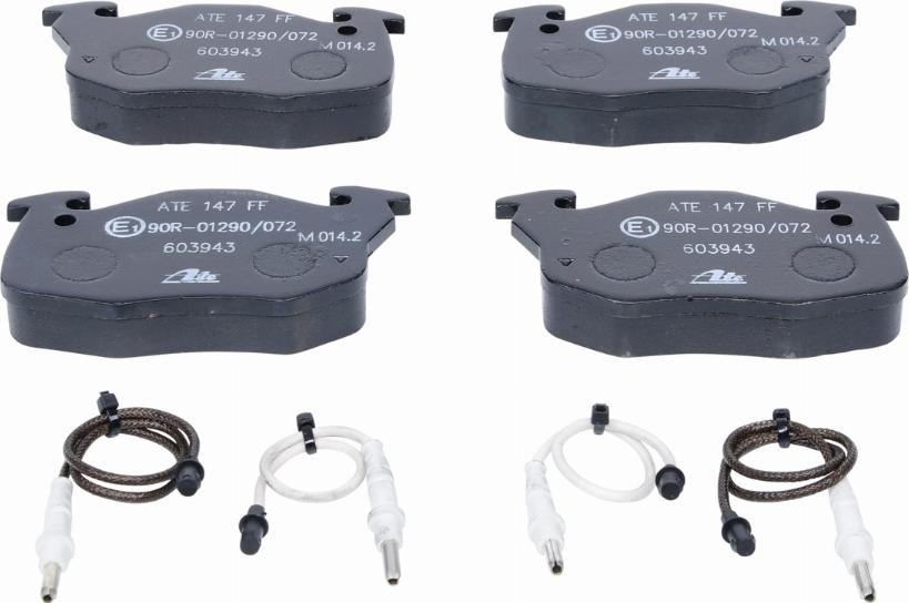 ATE 13.0460-3943.2 - Brake Pad Set, disc brake www.autospares.lv