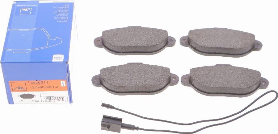 ATE 13.0460-3951.2 - Brake Pad Set, disc brake www.autospares.lv