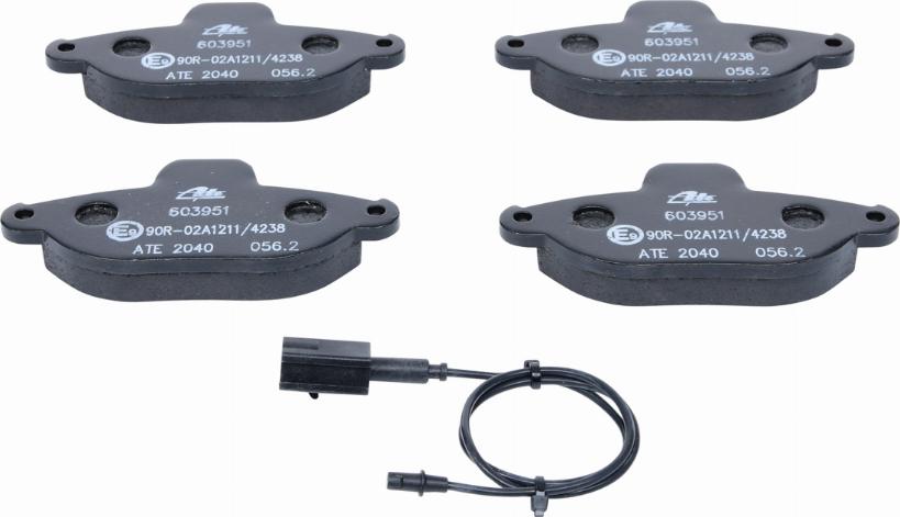 ATE 13.0460-3951.2 - Brake Pad Set, disc brake www.autospares.lv