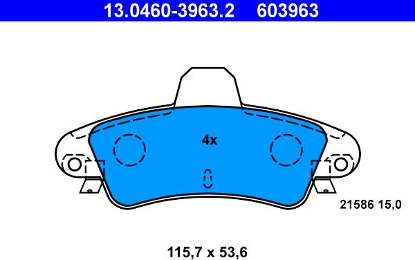 ATE 13.0460-3963.2 - Bremžu uzliku kompl., Disku bremzes www.autospares.lv