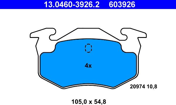 ATE 13.0460-3926.2 - Bremžu uzliku kompl., Disku bremzes autospares.lv