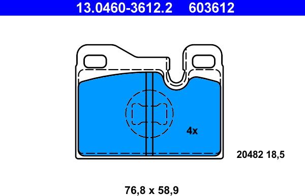 ATE 13.0460-3612.2 - Bremžu uzliku kompl., Disku bremzes www.autospares.lv