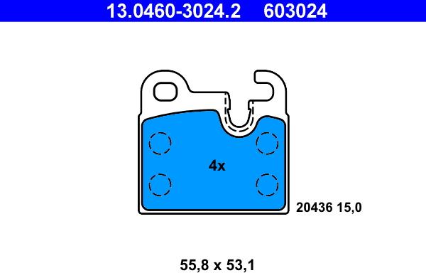 ATE 13.0460-3024.2 - Bremžu uzliku kompl., Disku bremzes www.autospares.lv