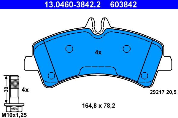 ATE 13.0460-3842.2 - Bremžu uzliku kompl., Disku bremzes www.autospares.lv