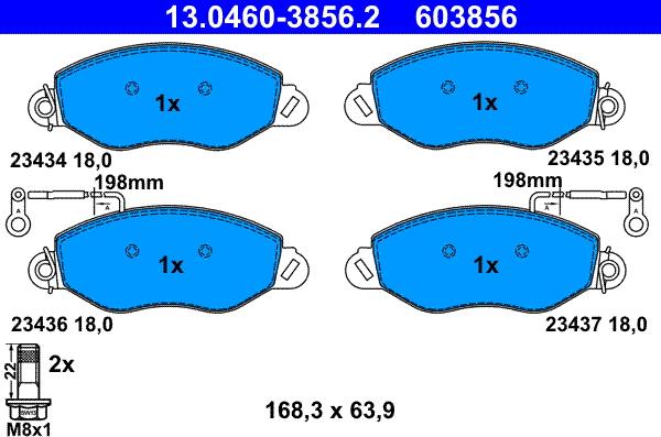 ATE 13.0460-3856.2 - Bremžu uzliku kompl., Disku bremzes autospares.lv