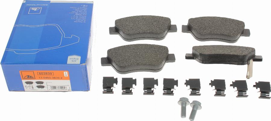 ATE 13.0460-3839.2 - Brake Pad Set, disc brake www.autospares.lv