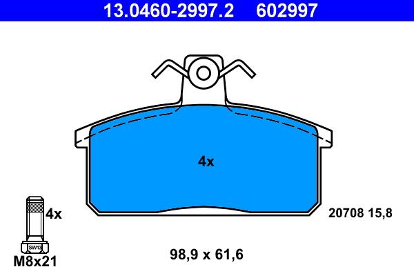 ATE 13.0460-2997.2 - Bremžu uzliku kompl., Disku bremzes autospares.lv