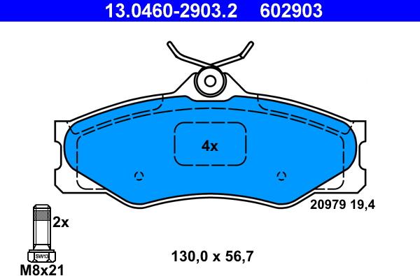 ATE 13.0460-2903.2 - Bremžu uzliku kompl., Disku bremzes www.autospares.lv