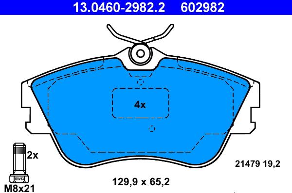 ATE 13.0460-2982.2 - Bremžu uzliku kompl., Disku bremzes autospares.lv