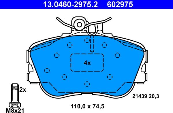 ATE 13.0460-2975.2 - Bremžu uzliku kompl., Disku bremzes www.autospares.lv