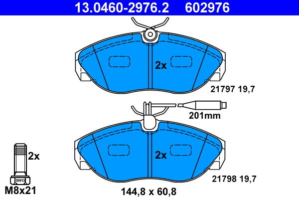 ATE 13.0460-2976.2 - Brake Pad Set, disc brake www.autospares.lv