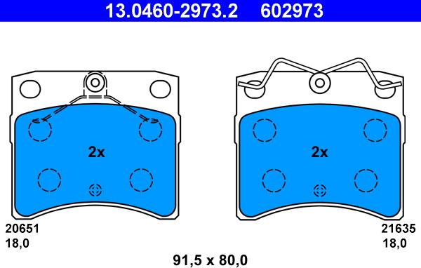 ATE 13.0460-2973.2 - Bremžu uzliku kompl., Disku bremzes autospares.lv