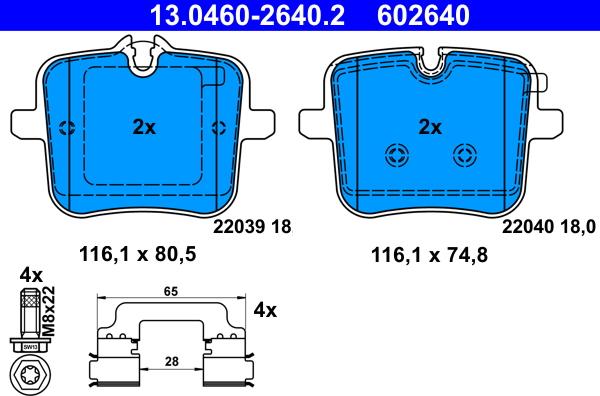 ATE 13.0460-2640.2 - Bremžu uzliku kompl., Disku bremzes www.autospares.lv