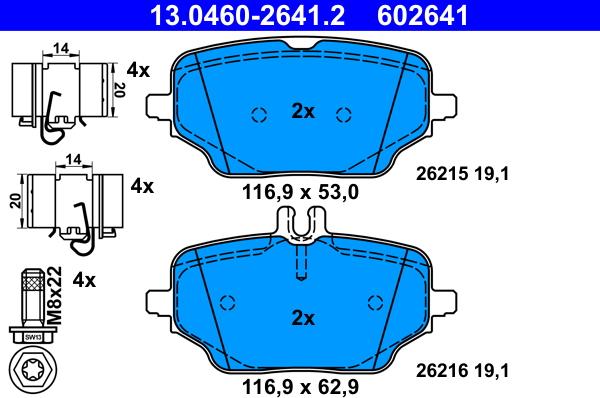 ATE 13046026412 - Bremžu uzliku kompl., Disku bremzes www.autospares.lv