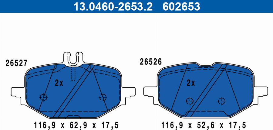 ATE 13.0460-2653.2 - Bremžu uzliku kompl., Disku bremzes www.autospares.lv