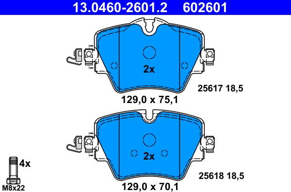 ATE 13.0460-2601.2 - Bremžu uzliku kompl., Disku bremzes www.autospares.lv