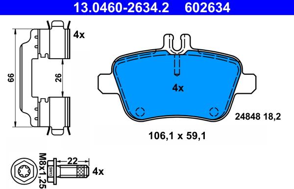 ATE 13.0460-2634.2 - Bremžu uzliku kompl., Disku bremzes www.autospares.lv