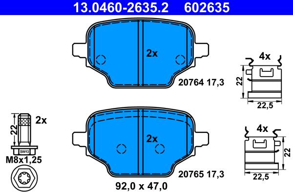 ATE 13.0460-2635.2 - Bremžu uzliku kompl., Disku bremzes www.autospares.lv