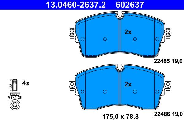 ATE 13046026372 - Bremžu uzliku kompl., Disku bremzes www.autospares.lv