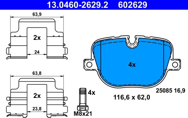 ATE 13.0460-2629.2 - Bremžu uzliku kompl., Disku bremzes www.autospares.lv