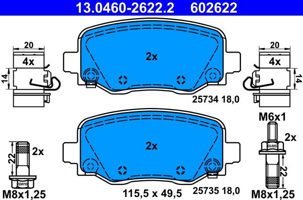 ATE 13.0460-2622.2 - Bremžu uzliku kompl., Disku bremzes www.autospares.lv