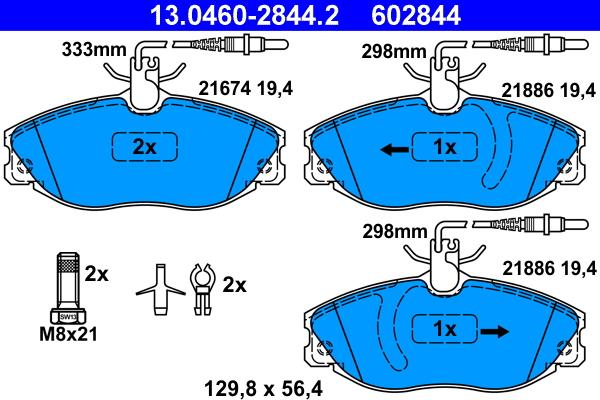 ATE 13.0460-2844.2 - Bremžu uzliku kompl., Disku bremzes www.autospares.lv