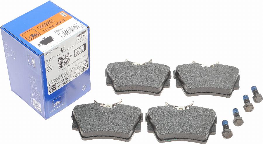 ATE 13.0460-2840.2 - Тормозные колодки, дисковые, комплект www.autospares.lv