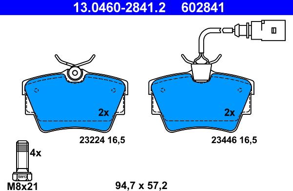 ATE 13.0460-2841.2 - Bremžu uzliku kompl., Disku bremzes autospares.lv