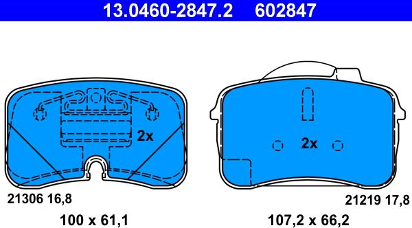 ATE 13.0460-2847.2 - Bremžu uzliku kompl., Disku bremzes www.autospares.lv