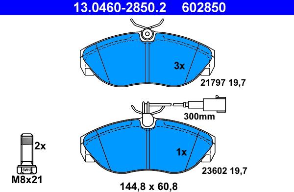 ATE 13.0460-2850.2 - Bremžu uzliku kompl., Disku bremzes www.autospares.lv