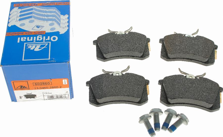 ATE 13.0460-2860.2 - Тормозные колодки, дисковые, комплект www.autospares.lv