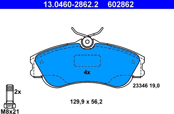 ATE 13.0460-2862.2 - Bremžu uzliku kompl., Disku bremzes autospares.lv