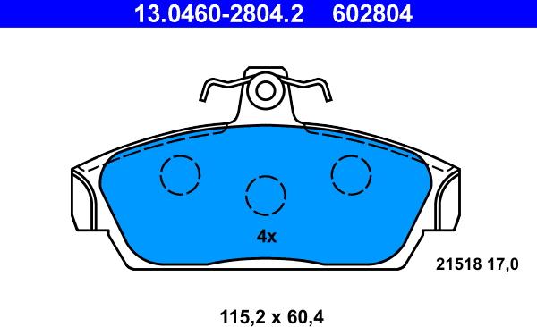 ATE 13.0460-2804.2 - Bremžu uzliku kompl., Disku bremzes www.autospares.lv