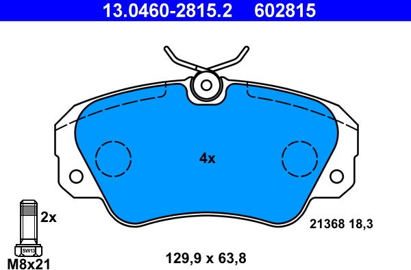 ATE 13.0460-2815.2 - Brake Pad Set, disc brake www.autospares.lv