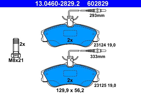 ATE 13.0460-2829.2 - Bremžu uzliku kompl., Disku bremzes www.autospares.lv