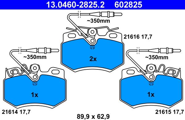 ATE 13.0460-2825.2 - Bremžu uzliku kompl., Disku bremzes autospares.lv