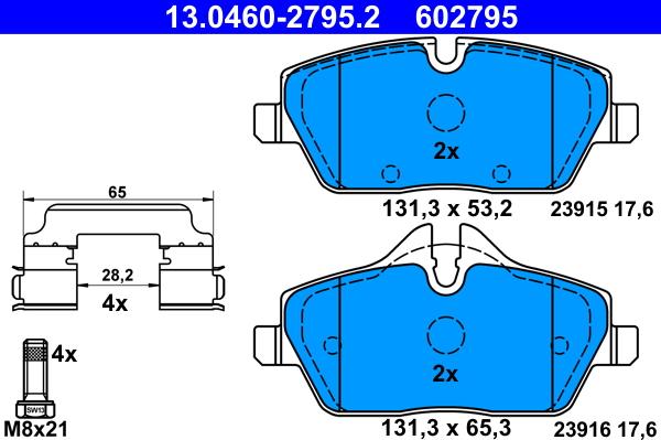 ATE 13.0460-2795.2 - Bremžu uzliku kompl., Disku bremzes www.autospares.lv