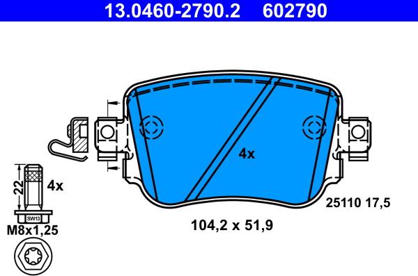 ATE 13.0460-2790.2 - Bremžu uzliku kompl., Disku bremzes www.autospares.lv